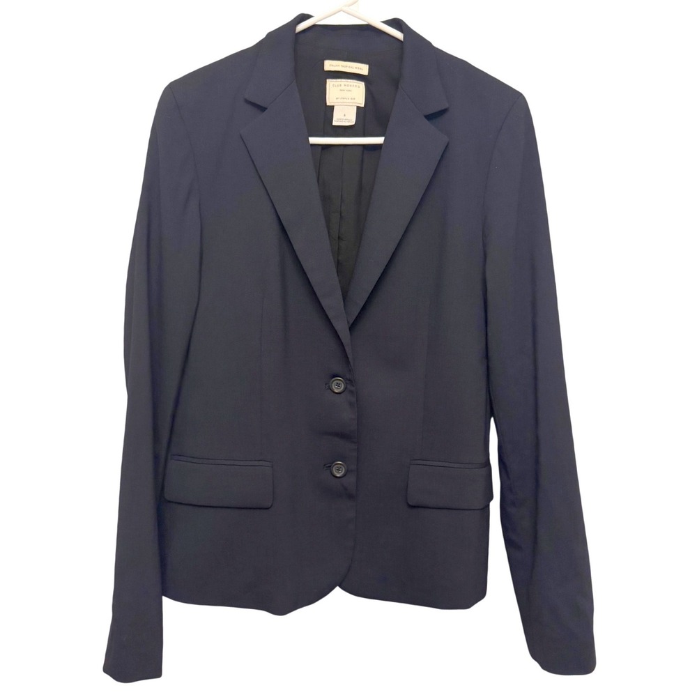 Club Monaco Italian Tropical Wool Blazer Navy Blue Size 6